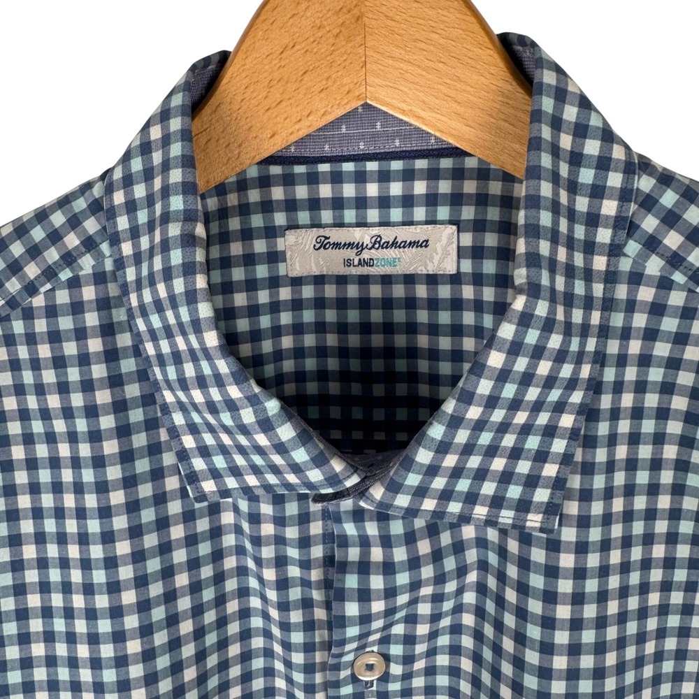 Tommy Bahama IslandZone Shirt Mens‎ L Gingham Pima Cotton  Button Down